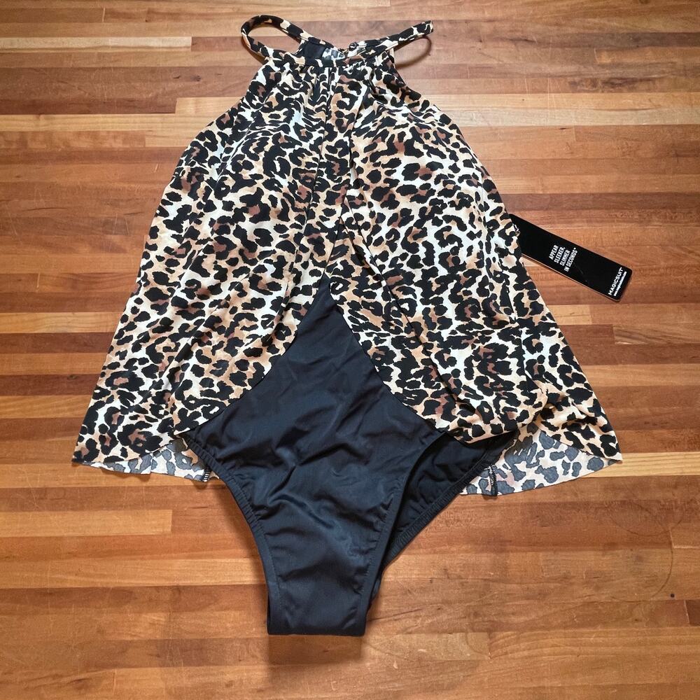 Magicsuit Leopard Aubrey, fly away swimsuit,  Black/Brown 8 retail $160